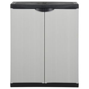 vidaXL Garten-Lagerschrank mit 1 Boden Grau und Schwarz 68x40x85 cm