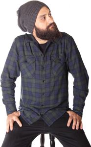 Fine49 Erics Flanell Karo langarm Tartan Hemd, Größe:3XL, Farbe:dunkelblau dunkelgrün