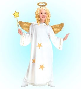 Star Engel Kostüm mit Heiligenschein - Engelkostüm Mädchen S - 128 cm