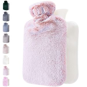 Wärmflasche mit Bezug – weicher Premium-Fleecebezug – 1,8 l große Wärmflasche Kinderbettflasche für Erwachsene(Pink)
