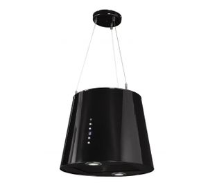 ODY IL40S 40cm, schwarz lackierte Dunstabzugshaube der Marke F.BAYER, Inselhaube mit Seilabhängung, 850m³/h, EEK A, LED, Umluft