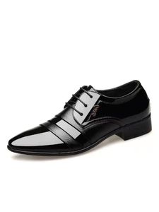 Männer Formale Kleid Schuhe Schnürung Up Leder Rutschfeste Business Flats Leicht Schwarzer Stil a,Größe:EU 43