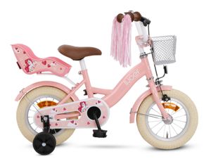 SJOEF Dolly Kinderfahrrad 12 Zoll | Kinder Fahrrad für Mädchen / Jugend | Ab 2-7 Jahren | 12 - 18 Zoll | inklusive Stützräder (Rosa)