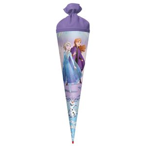 ROTH Schultüte groß Disney Frozen 70 cm Glitter rund Filzverschluss Rot(H)-Spitze Zuckertüte Schulanfang