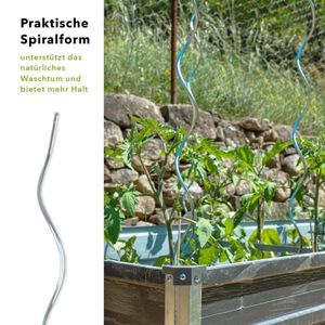 Tomatenspiralstäbe Voll verzinkt Pflanzstab, 110 cm lang, 10 Stück