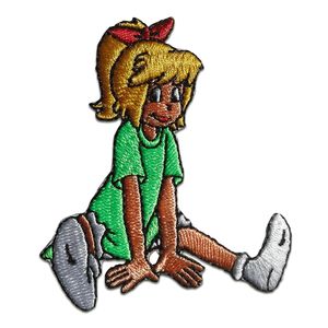 Bibi Blocksberg Sitzend Comic Kinder - Aufnäher, Bügelbild, Aufbügler, Applikationen, Patches, Flicken, Zum Aufbügeln, Größe: 7 x 6,1 cm