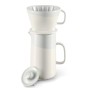 Tchibo Kaffeekanne, 700 ml, mit Filter für Handaufguss, Filtergröße 2, Keramik, weiß