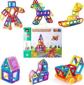 COSTWAY 106 kusov magnetických stavebníc, magnetické hračky pre deti od 3 rokov, magnetické stavebnice, magnetické stavebnice