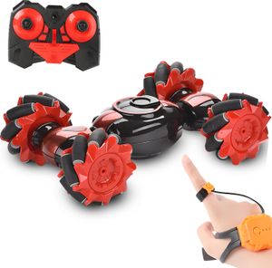 Ferngesteuertes RC Auto mit Gestensensor, 4WD Stunt Car, 2.4 GHz Spielzeug, Allrad Offroader, Elektrofahrzeug, Geschenk für Kinder Jungen Rot Retoo