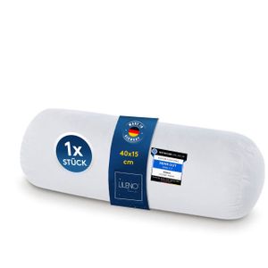 LILENO HOME Microfaser Nackenrolle 15x40 cm [1er Set] bis 95 Grad waschbar mit Reißverschluss - Kopfkissen 15x40 cm als Kissen-Füllung für Bett oder als Deko-Kissen - Sofa-Kissen & Zier-Kissen