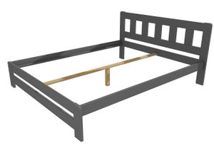 Manželská postel VMK010B masiv borovice (Rozměr: 200 x 200 cm, Barva dřeva: barva šedá)