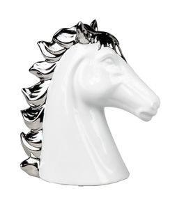Pferd Kopf Büste Deko Objekt Artikel abstrakte Skulptur Figur Hengst Ross Rappe