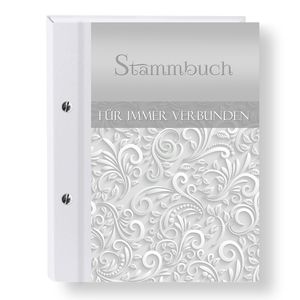Stammbuch der Familie Ornament grau Stammbücher A4 Familienstammbuch Trauung Stammbaum Hochzeits Eheurkunden Trauung klassische Zeremonie Vintage