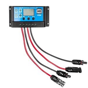 NEO TOOLS Solarmodulregler 20A, 12/24V, Spannungsregler für alle Arten von Bleibatterien(OPEN, AGM, GEL), 3-stufiges PWM, für das Solarmodul bestimmt, Solar Laderegler, Ladegerät Controller Regler USB