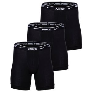 NIKE Herren Boxer Shorts, 3er Pack - Boxer Brief long, Cotton Stretch, Logobund Schwarz M