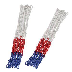 2pcs Basketball Net Ersatz Outdoor 12 Loops Regendicht Sonnencreme Polyester Gewinde Geflochtenen Seil Rim Mesh-Net für Standard Felge outdoor Indoor Farbe L 50 cm Durchmesser 3 mm