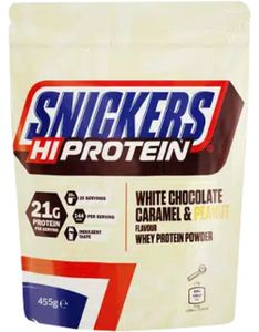 Mars Snickers White HiProtein Powder 455 g weiße Schokolade-Karamell-Erdnuss / Whey Protein / Leckeres Whey Protein mit dem unverwechselbaren Geschmack der Snickers White Riegel