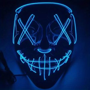 1 Stück Herren Halloween leuchtende Maske V-Gürtel LED-Maske Grimasse Prop