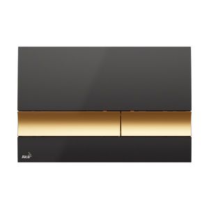 Drückerplatte für WC Vorwandelemente WC-Spüle Farbe Schwarz/ Gold 3/6 L Betätigungsplatte Platte Betätigungstaste