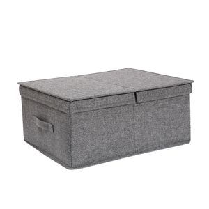 Zusammenklappbare Aufbewahrungsbehälter für Kleidung, Aufbewahrungsbehälter mit Deckel für die Organisation im Schrank,(grau)