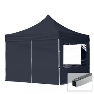 TOOLPORT Faltpavillon Faltzelt Pavillon 3x3m - 4 Seitenteile Aluminium 32mm Partyzelt 700N grau