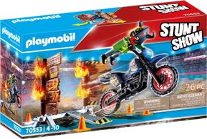 PLAYMOBIL Stuntshow 70553 Motocykl kaskaderski ze ścianą ognia