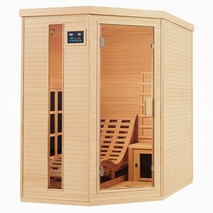 Infračervená sauna/tepelná kabina Juskys Kolding s topným systémem Triplex a dřevem Hemlock