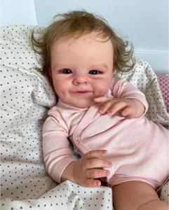 22 palců Reborn Baby Dolls Handmade Newborn Sleeping Baby Shaya 3D Skin with Hand Root Hair Visible muñecas bebes para niñas