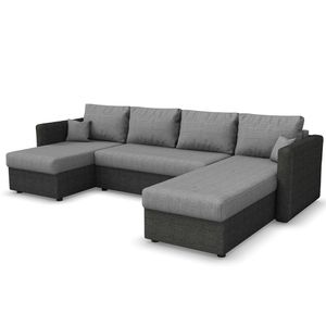 Vitalispa Sofa U Form , 290 cm, Anthrazit/Schwarz