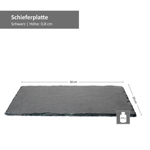 6x Schieferplatten 20 x 30 cm Tisch-Set Untersetzer Servierplatte Naturschiefer