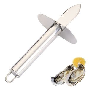 Austernbrecher, hochwertiges Austernmesser mit Rundgriff zum Zubereiten von Muscheln und anderen Meeresfrüchten, Handschutz, Edelstahl