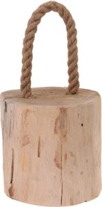 Türstopper Holz 1,4 kg Maritim Rustikal Holzstamm mit Kordel Teakholz Natur
