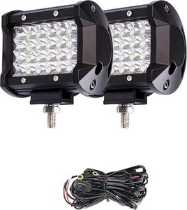 LED Light Bar, jasné osvětlení, dlouhotrvající design, 2ks 4IN s drátem