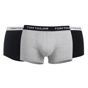 TOM TAILOR Herren Boxershorts, 3er Pack - Hip Pants, Buffer G4, Boxer Brief, Uni Grau/Schwarz XL
