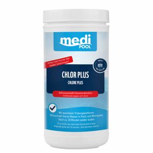 mediPOOL Chlor PLUS-Desinfektion 1 kg, Schnellchlorung, klares Wasser, Poolreinigung