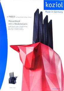 Koziol - Messerblock mit Steakmessern Pablo Farben:schwarz