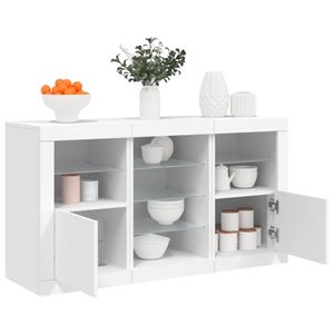 vidaXL Sideboard mit LED-Leuchten Weiß 123x37x67 cm