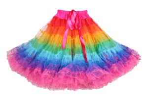 T3564-9900 bunt Damen Petticoat-Unterrock Rainbow Größenverstellbar
