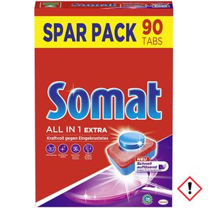 Somat Tabs 10 All in 1 Extra Sparpack Edelstahlglanz 90 Stück 1 Pack