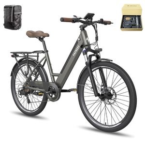 F26 PRO City E-Bike 26 Zoll 36 V 14,5 Ah mit App, 250 W Elektrofahrrad 25 km/h Shimano 7S City Elektrofahrrad IP54, Grau