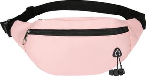 Bauchtasche Gürteltasche Hüfttasche für Damen und Herren mit Kopfhörer Port Stylische Brusttasche Sport Handytasche für Reise Wanderung Outdoor Running (Rosa)