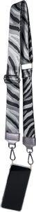 styleBREAKER Breiter Taschen Schulterriemen verstellbar mit Zebra Muster, Wechsel Taschengurt, Handyband, Handykette 02013033, Farbe:Grau-Schwarz-Weiß