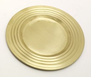 Kerzenteller Messing Gold matt (Innen Ø 9 cm, Außen Ø 15 cm)