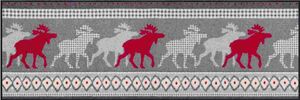 Waschbare Fußmatte - Elch - Nordic Elk grau Teppichläufer 60x180 cm Wash+Dry