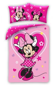 Disney Minnie Mouse Bettbezug, Pink Love – Einzelbett – 140 x 200 cm – Baumwolle