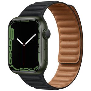 Apple Leather Link für die Watch Series 1-9 / SE / Ultra (2) - 42/44/45/49 mm - Größe M/L - Midnight