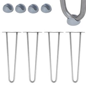 Mucola Tischbeine 4er Set Hairpin Leg Haarnadelbeine Tischgestell Tisch Tischkufen Esstisch Tischbein - Stahl 2 Streben 41CM