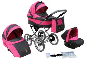 Retro Kinderwagen Luftreifen Chromefelgen Classica by SaintBaby  Pink 02 2in1 ohne Babyschale