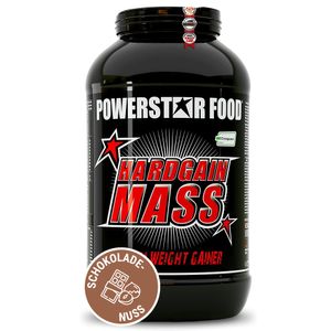 Powerstar HARDGAIN MASS 3600g | PREMIUM WEIGHT GAINER ohne Zucker-Zusatz | Masse, Kraft & Muskelaufbau | Mass Gainer Shake mit Kreatin | Chocolate-Nut