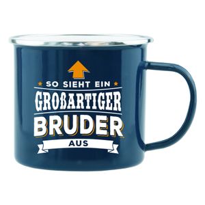 Echter Kerl Emaille Kaffeetasse Kaffeebecher  Bruder